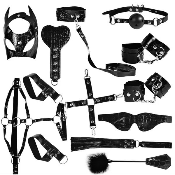 調教系列 蛇紋植絨12件調教套組 SM道具 BDSM