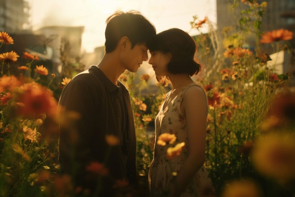 close-up-portrait-couple-together 親吻